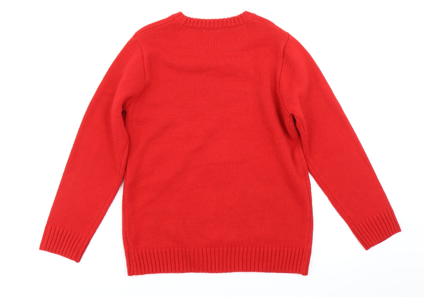 George Boys Red  Knit Pullover Jumper Size 9-10 Years  - Christmas jumper