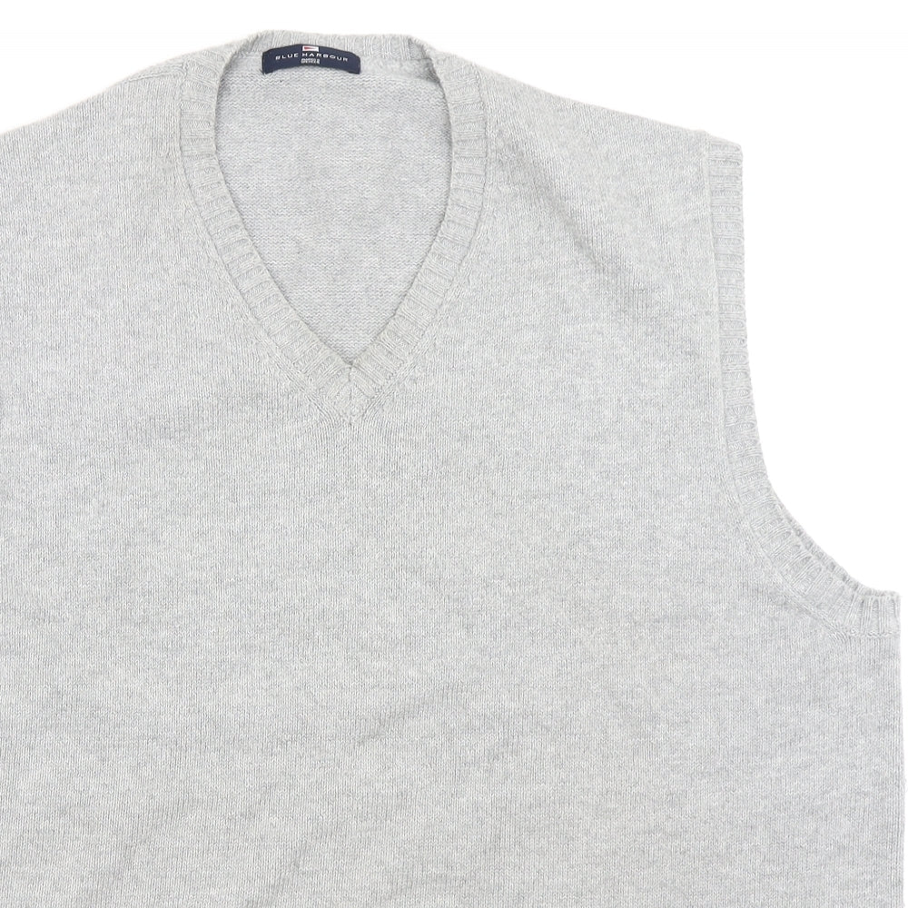 Blue Harbour Mens Grey  Knit Vest Jumper Size XL