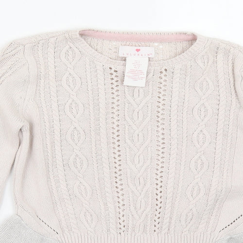 Lulurain Girls Pink  Knit Pullover Jumper Size 6 Years