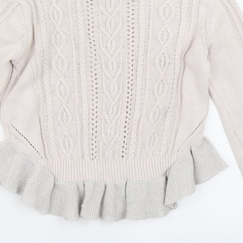 Lulurain Girls Pink  Knit Pullover Jumper Size 6 Years