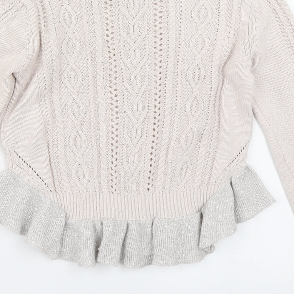 Lulurain Girls Pink  Knit Pullover Jumper Size 6 Years