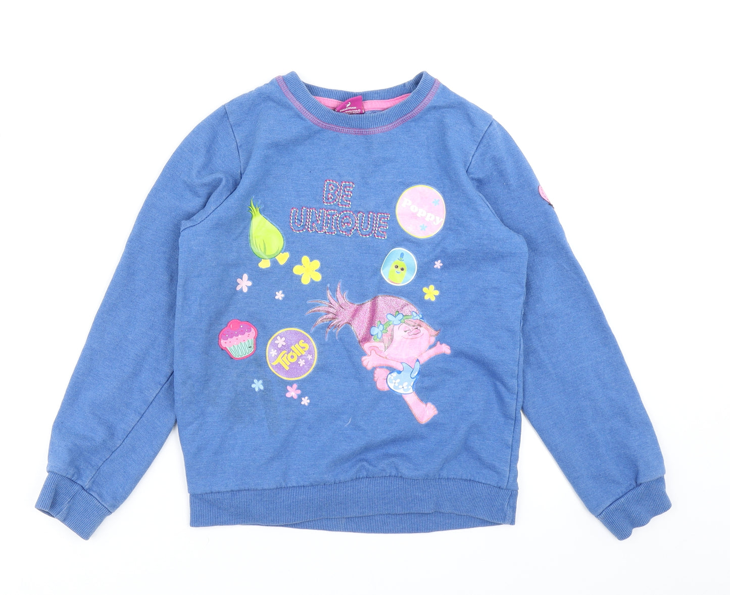 Dreamworks Girls Blue   Pullover Sweatshirt Size 9-10 Years  - Trolls
