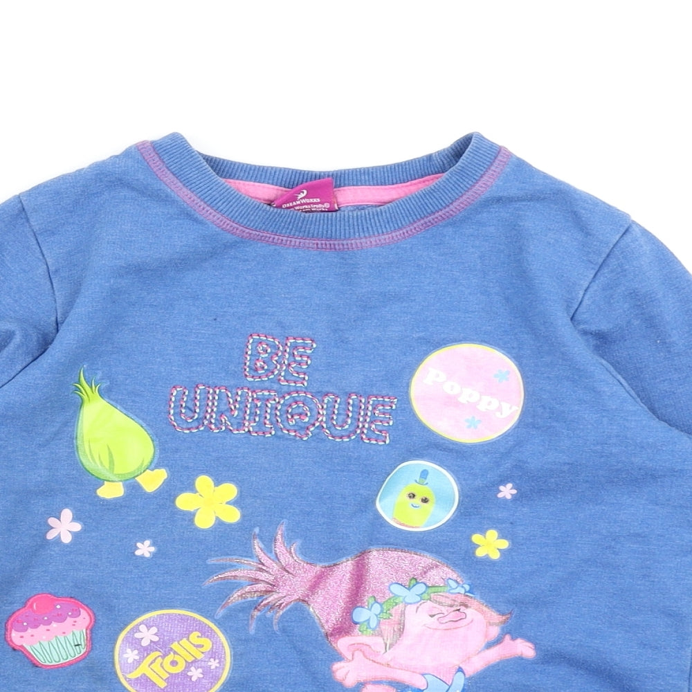 Dreamworks Girls Blue   Pullover Sweatshirt Size 9-10 Years  - Trolls
