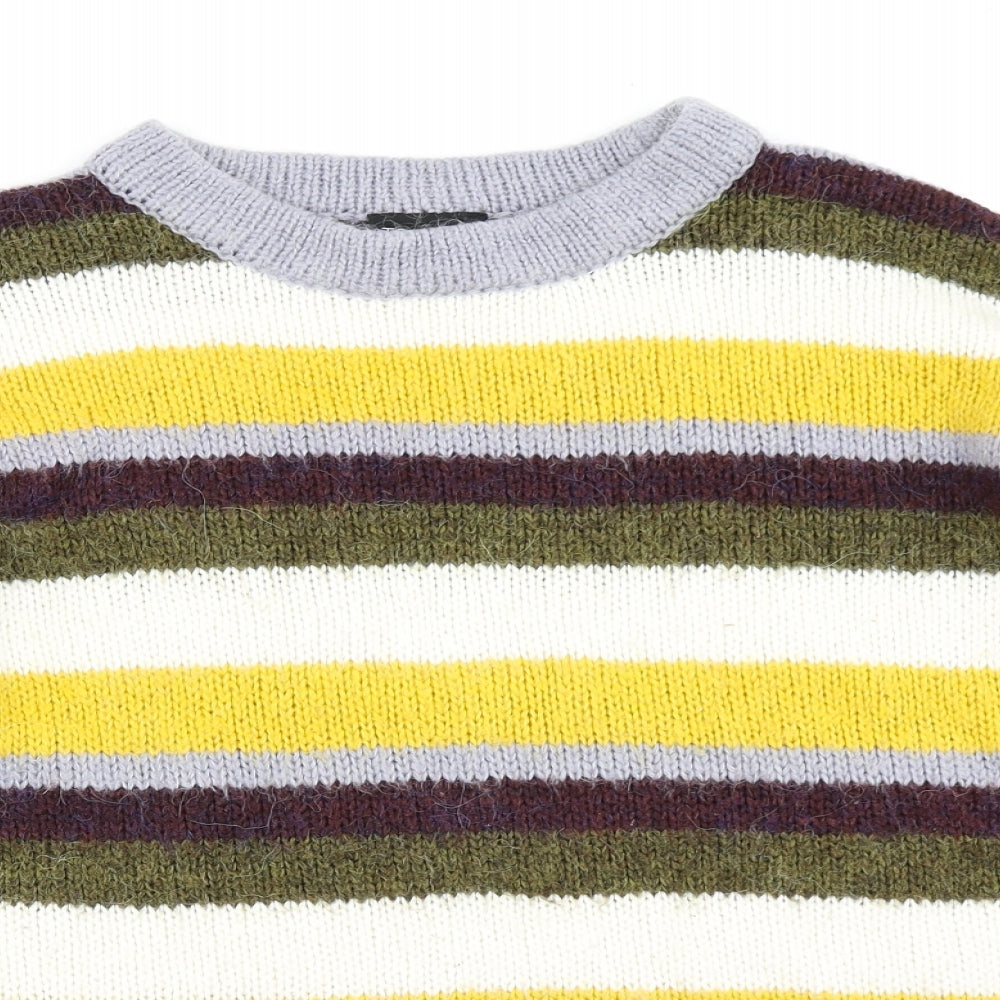 Topshop Womens Blue Striped Knit Pullover Jumper Size 10