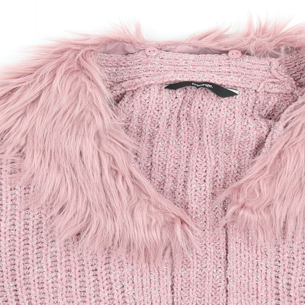 George Girls Pink   Cardigan Jumper Size 5-6 Years