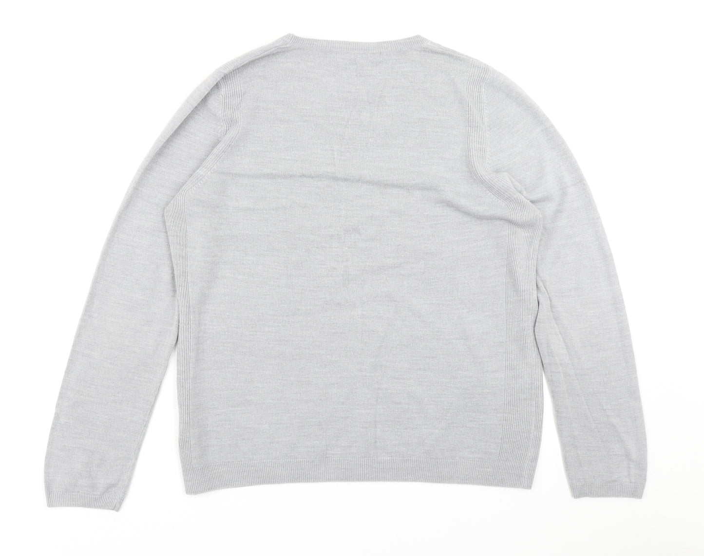 M&S Collection Womens Grey  Knit Pullover Jumper Size 18