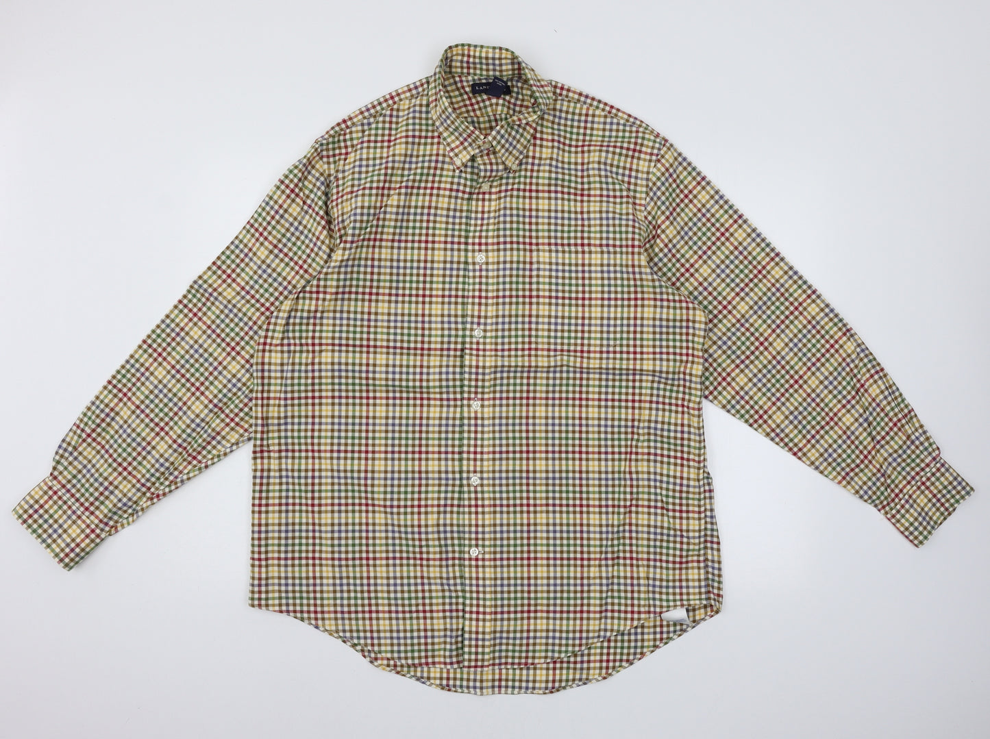 Lands' End Mens Multicoloured Check   Button-Up Size 16.5