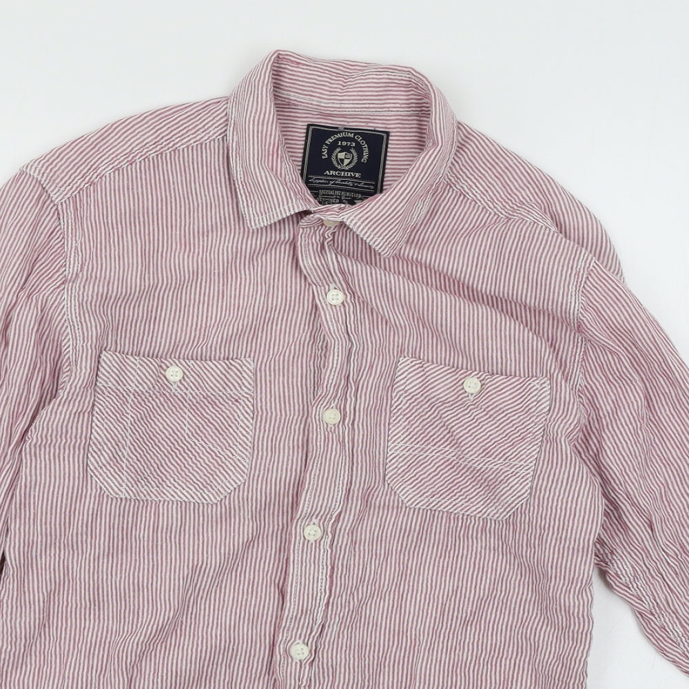 Easy Mens Pink    Button-Up Size S