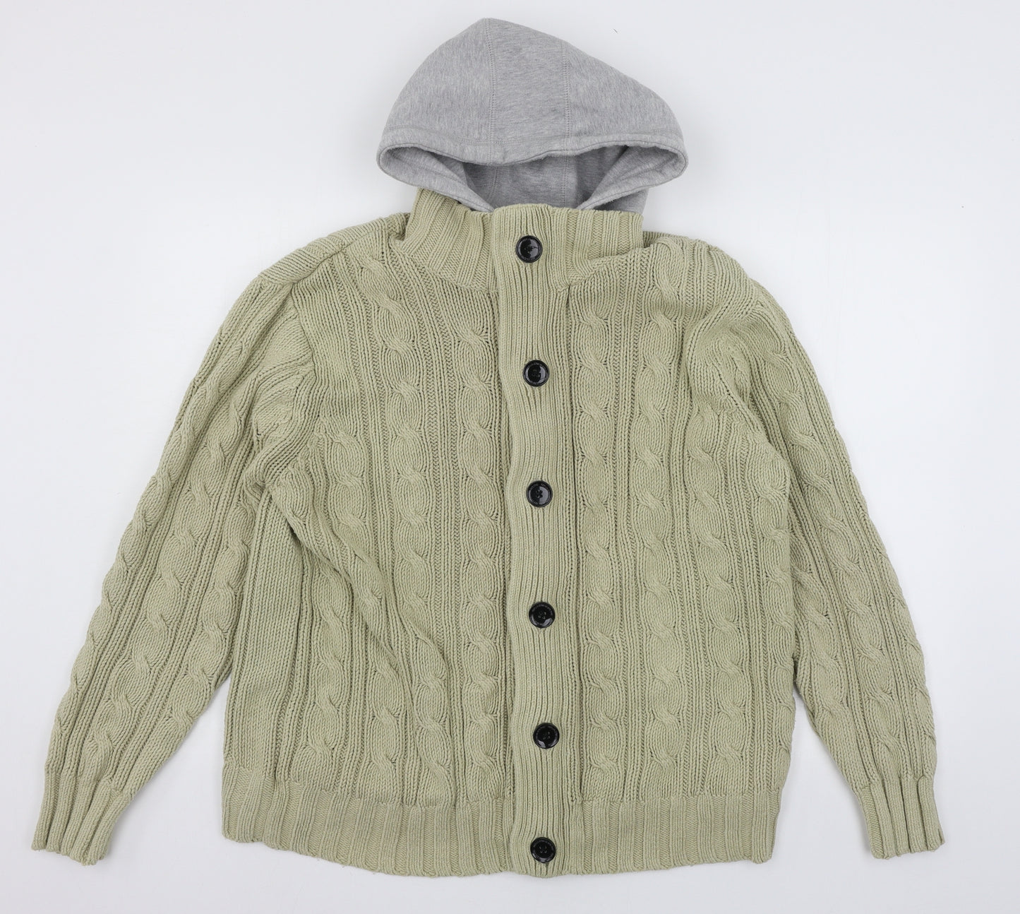 NEXT Mens Beige  Knit Full Zip Hoodie Size L