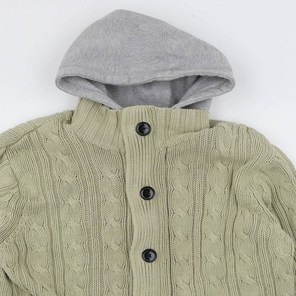 NEXT Mens Beige  Knit Full Zip Hoodie Size L