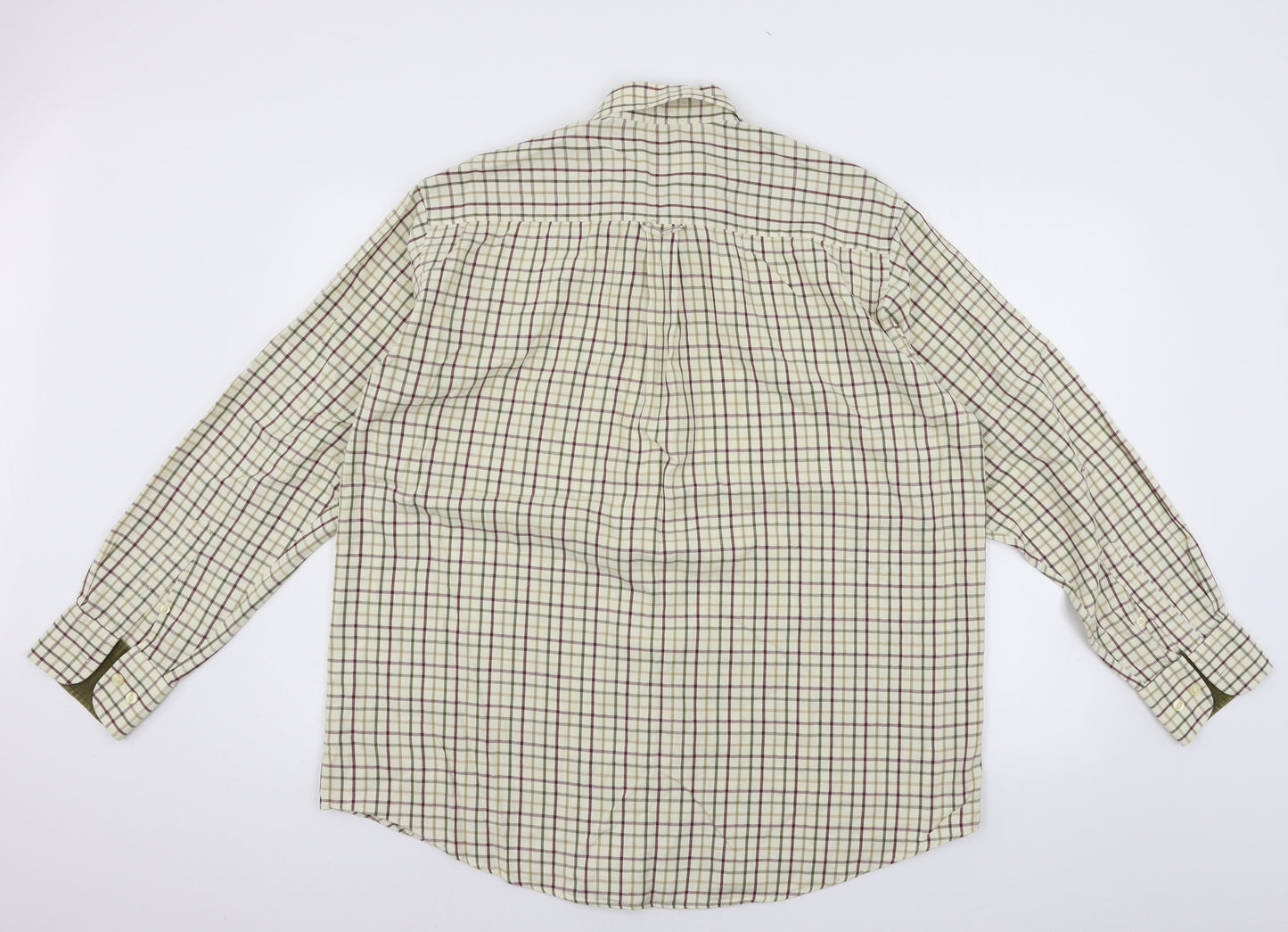 Barbour Mens Ivory Check   Button-Up Size XL