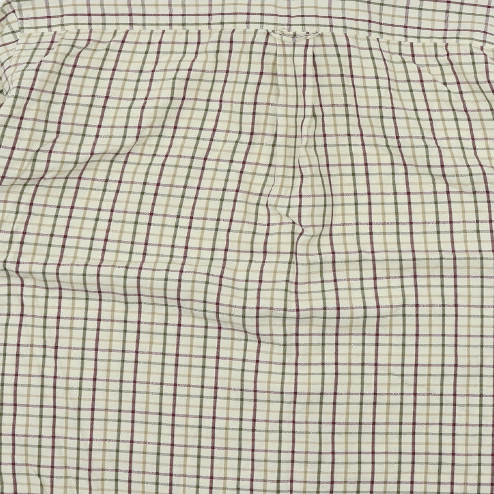 Barbour Mens Ivory Check   Button-Up Size XL