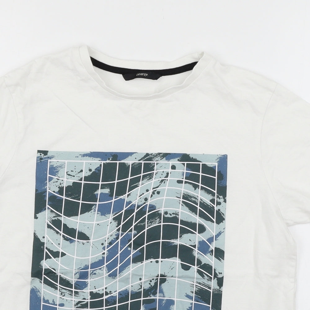 George Boys White  Jersey Basic T-Shirt Size 12-13 Years  - New Limitations