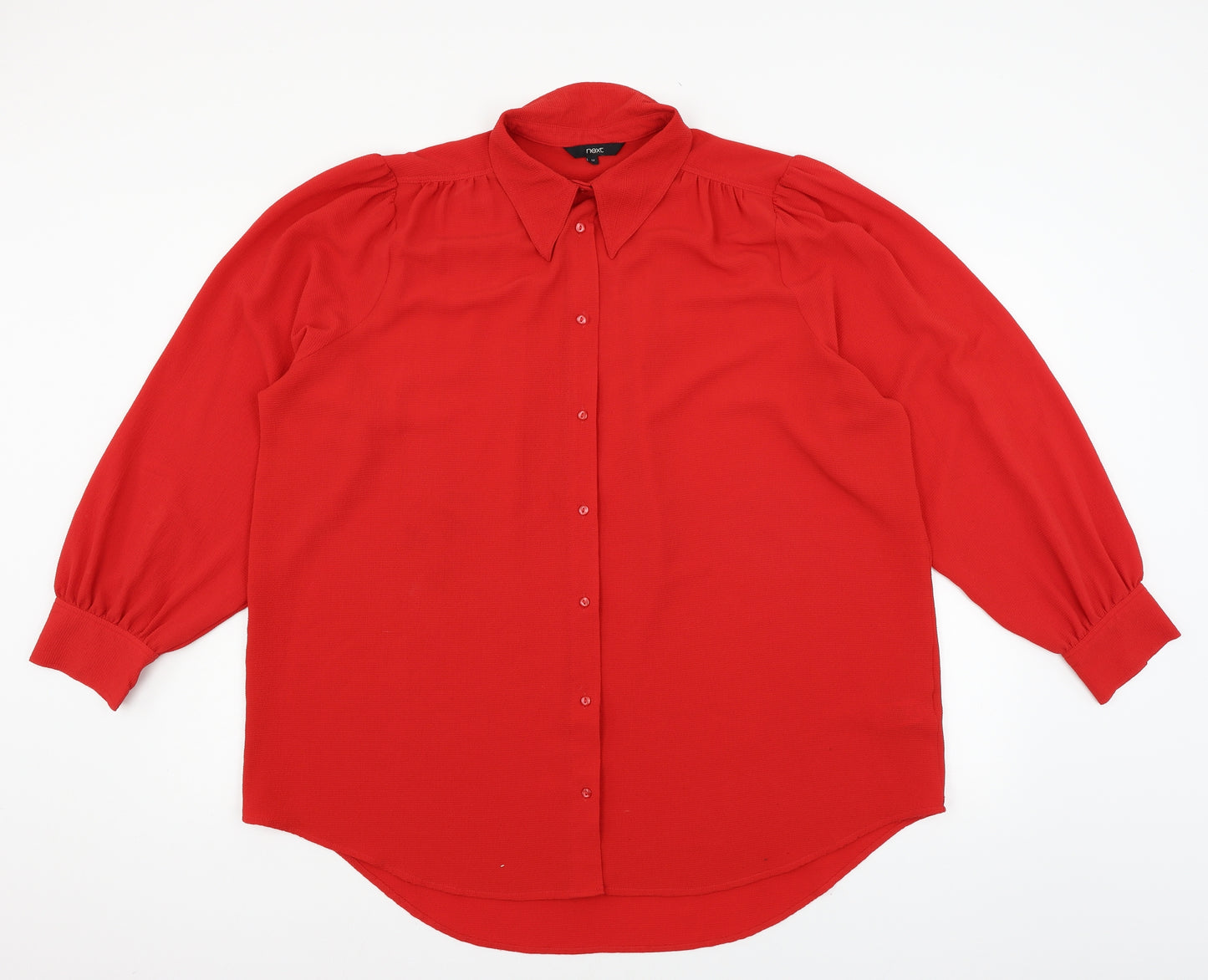NEXT Womens Red   Basic Button-Up Size 22