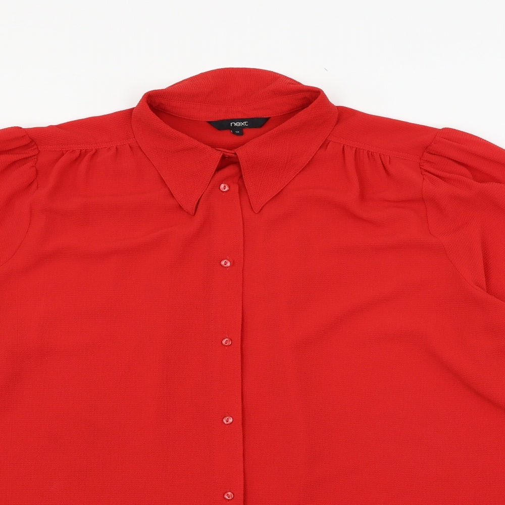 NEXT Womens Red   Basic Button-Up Size 22