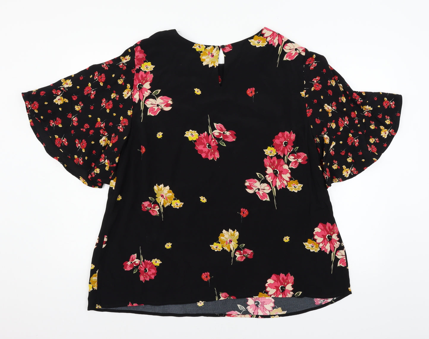 Monsoon Womens Black Floral  Basic Blouse Size 20