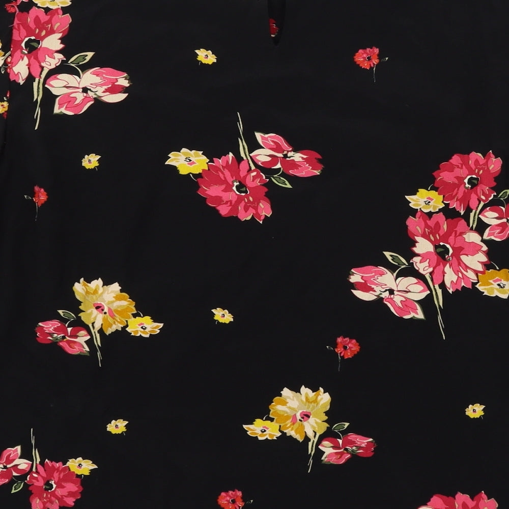 Monsoon Womens Black Floral  Basic Blouse Size 20