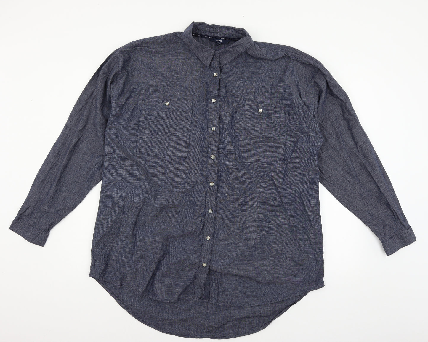 NEXT Womens Blue   Basic Button-Up Size 20