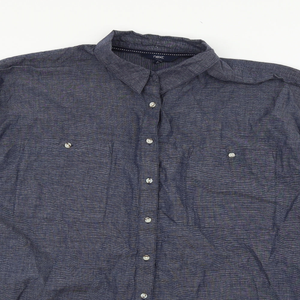 NEXT Womens Blue   Basic Button-Up Size 20