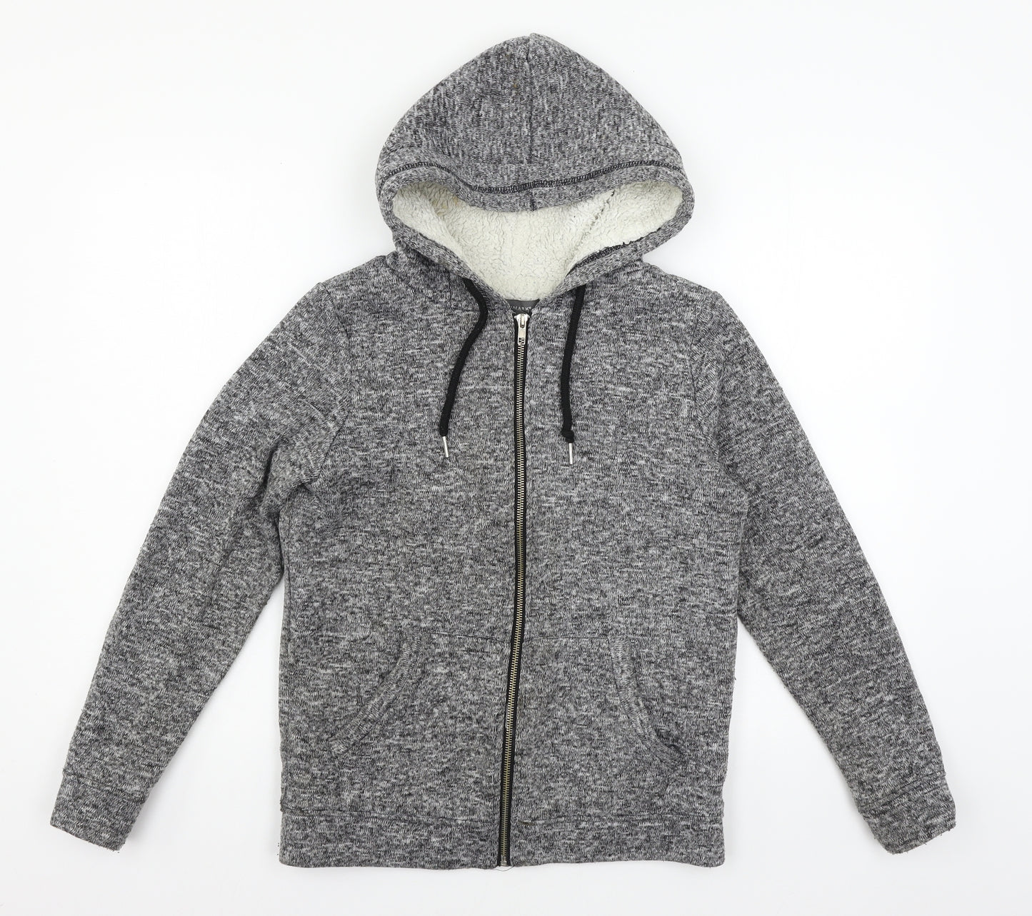 Primark Womens Grey  Jersey Full Zip Hoodie Size 10