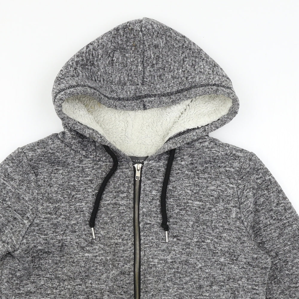 Primark Womens Grey  Jersey Full Zip Hoodie Size 10