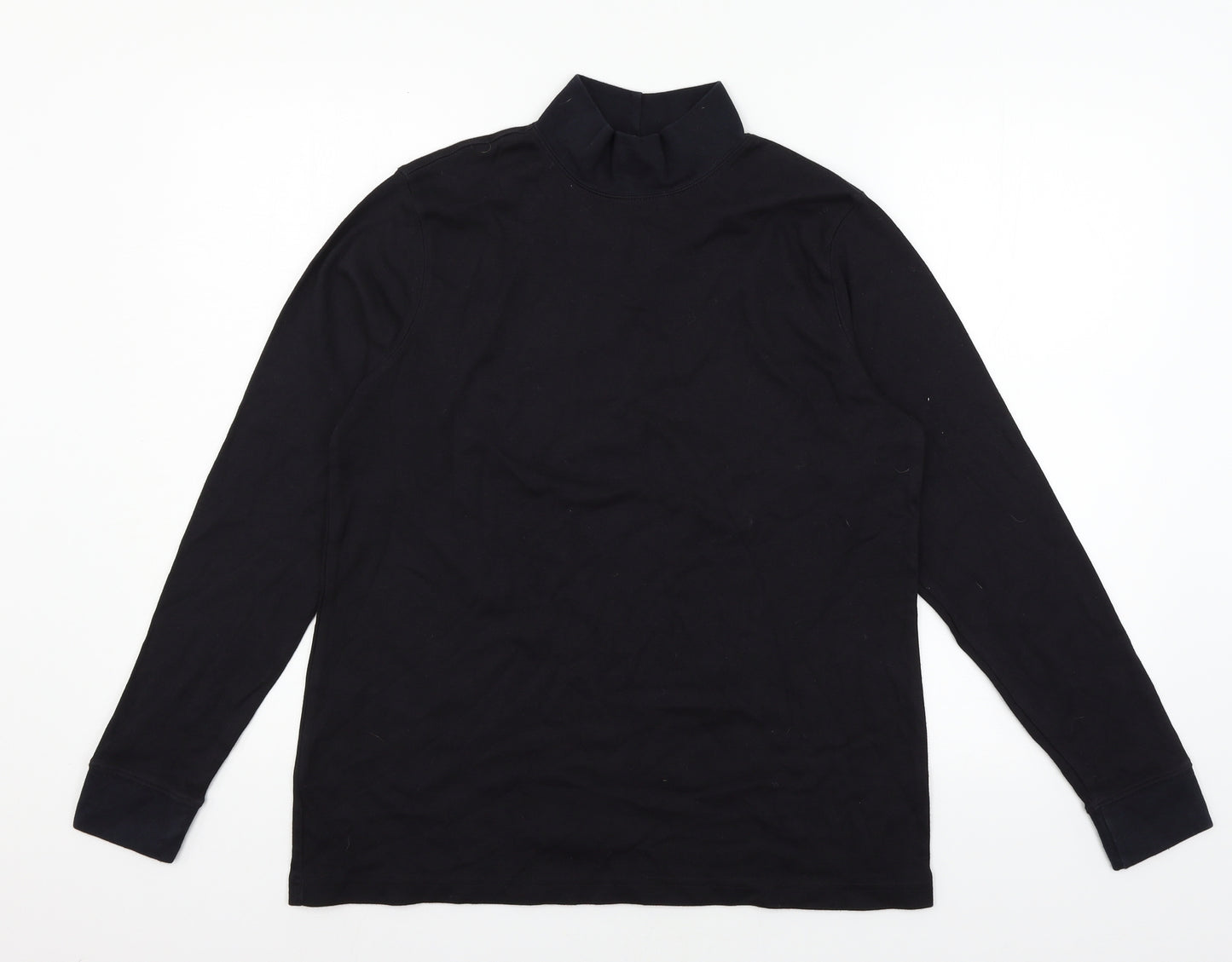 Lands' End Womens Black  Jersey Basic T-Shirt Size M