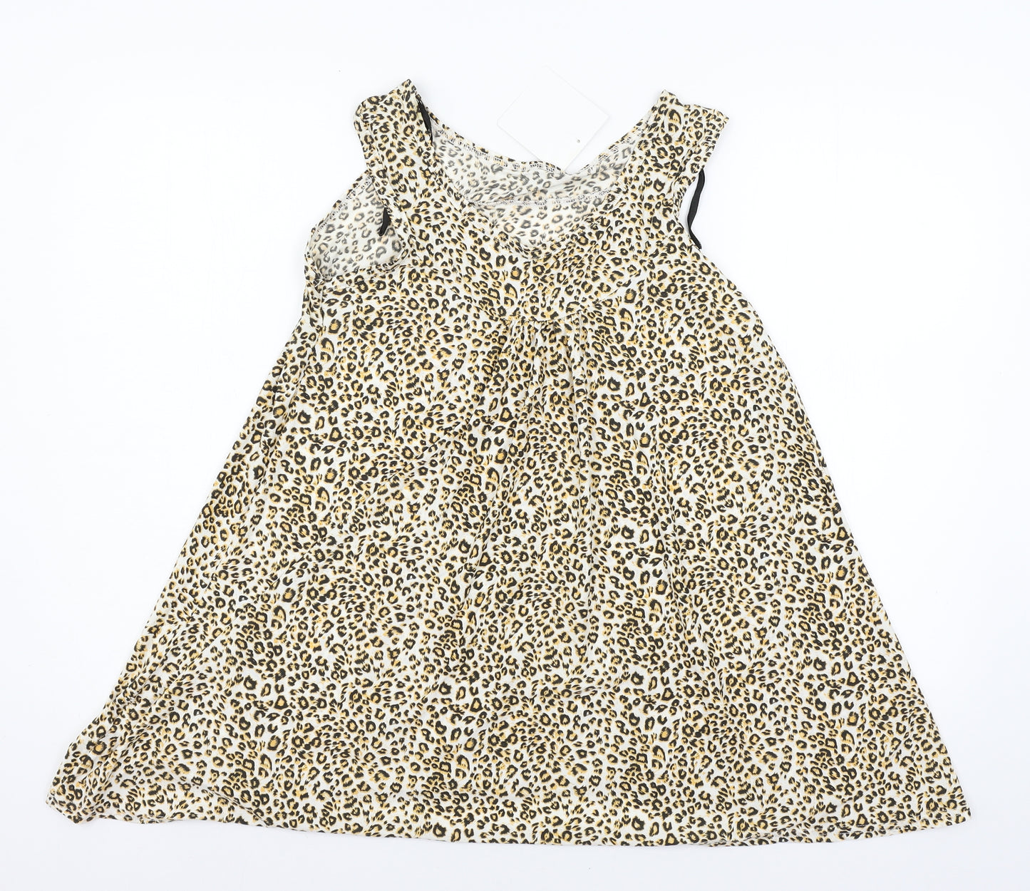 Preworn Womens Brown Animal Print  Basic Blouse Size 12