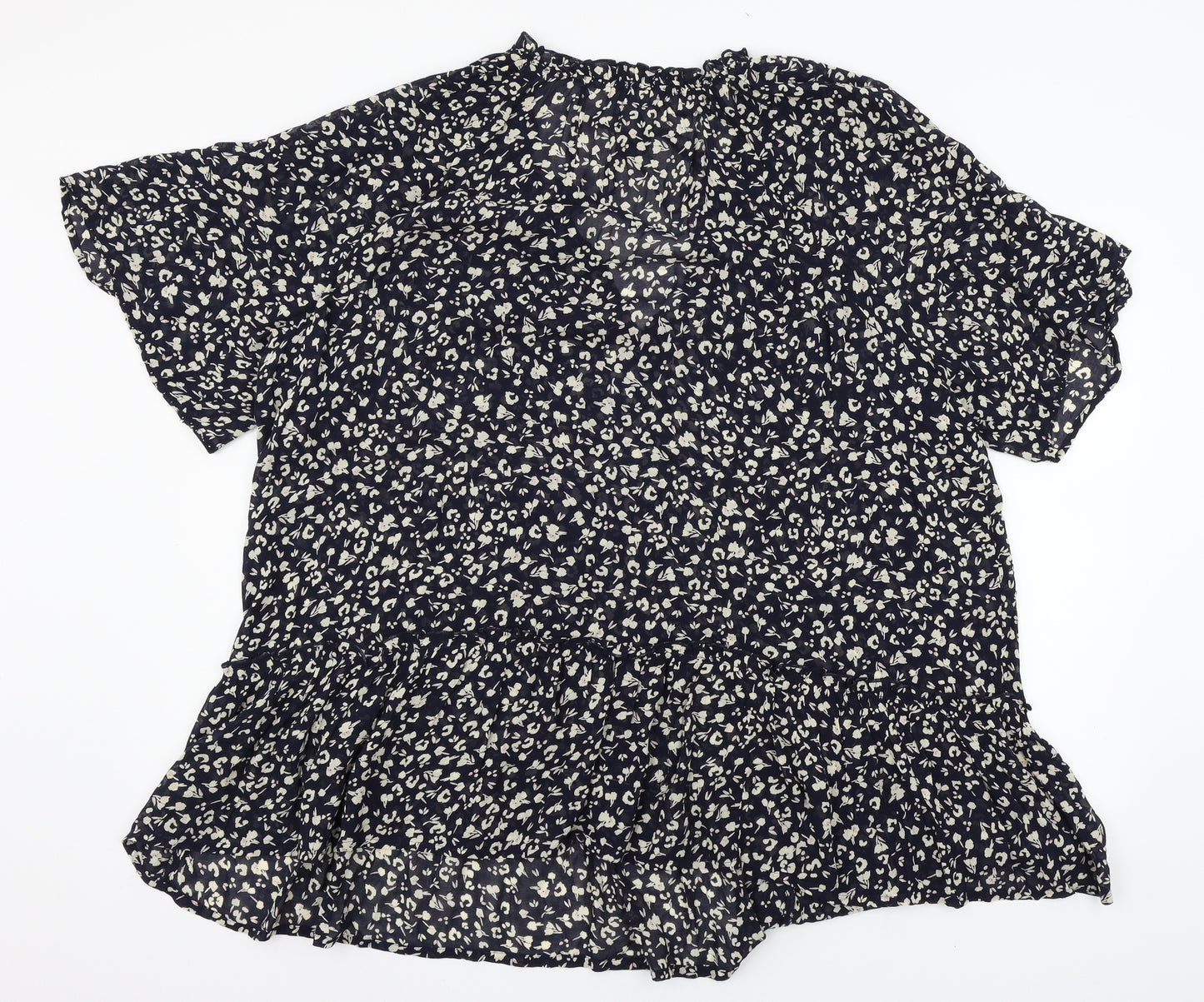 Monsoon Womens Blue Floral  Basic Blouse Size XL