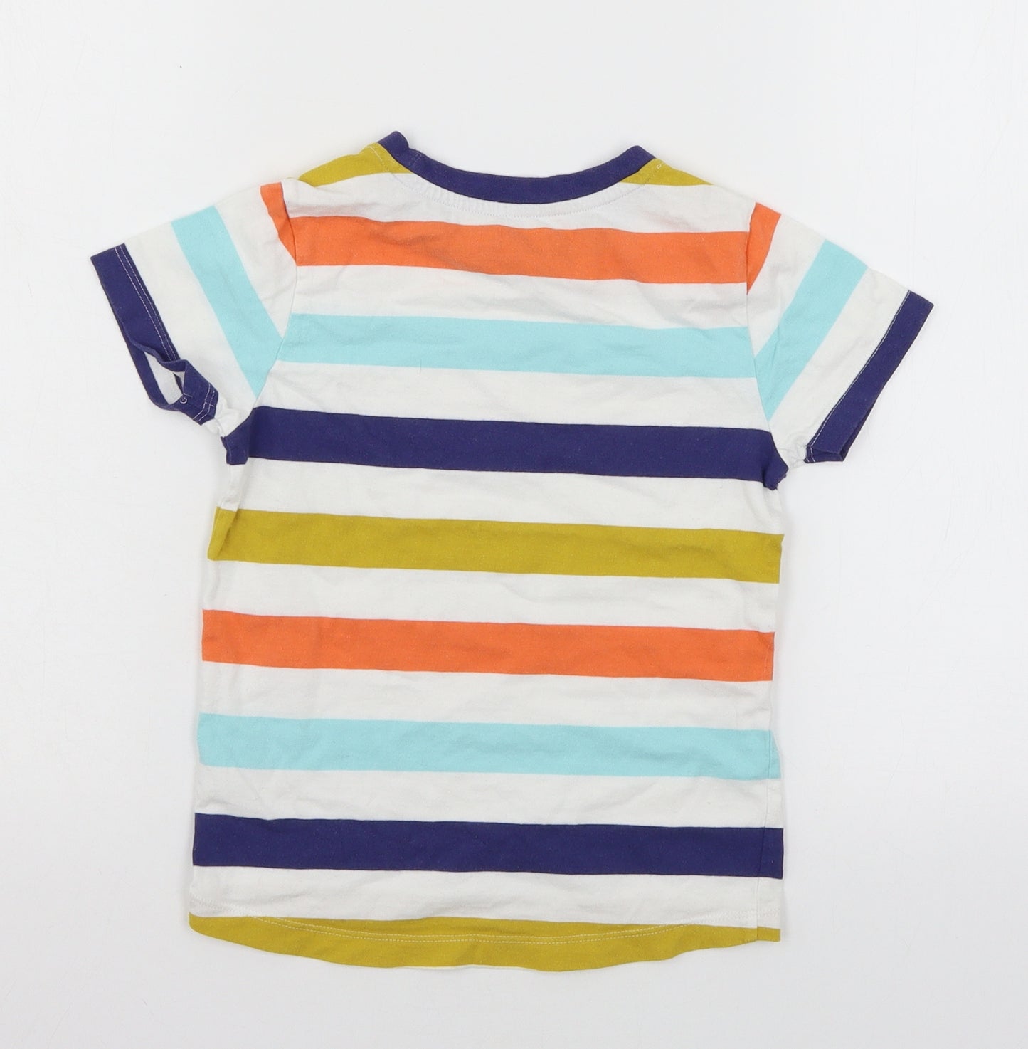 Nutmeg Boys Blue Striped Jersey Basic T-Shirt Size 5-6 Years