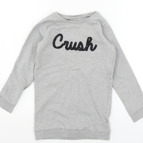 PEP & CO Girls Grey  Jersey Pullover Sweatshirt Size 8-9 Years  - Crush