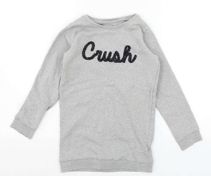 PEP & CO Girls Grey Jersey Pullover Sweatshirt Size 8-9 Years - Crush