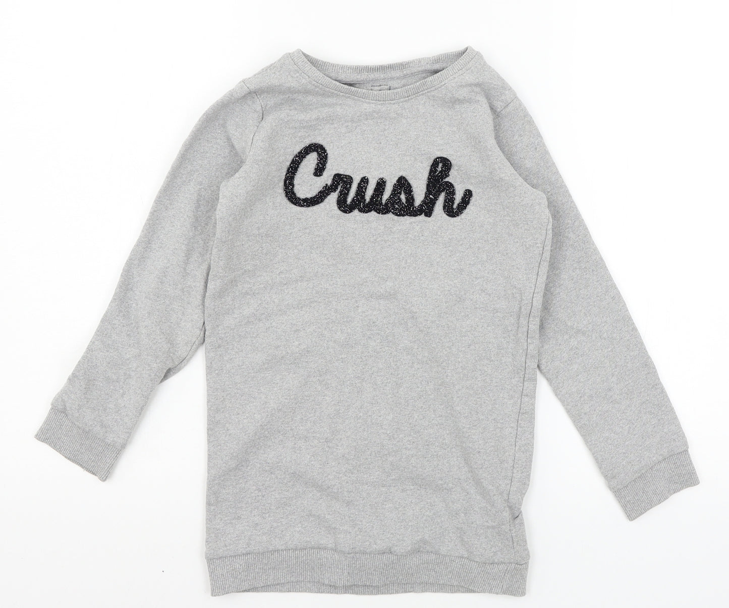 PEP & CO Girls Grey  Jersey Pullover Sweatshirt Size 8-9 Years  - Crush