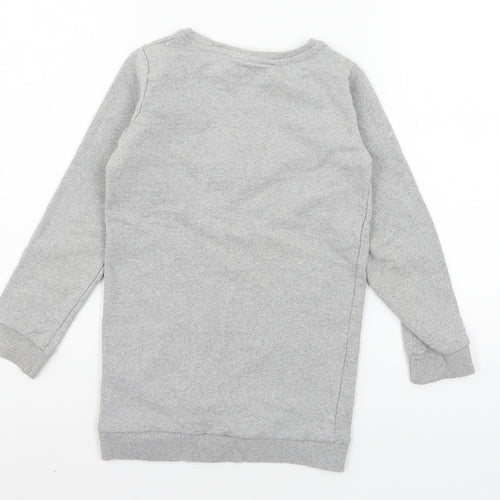 PEP & CO Girls Grey  Jersey Pullover Sweatshirt Size 8-9 Years  - Crush