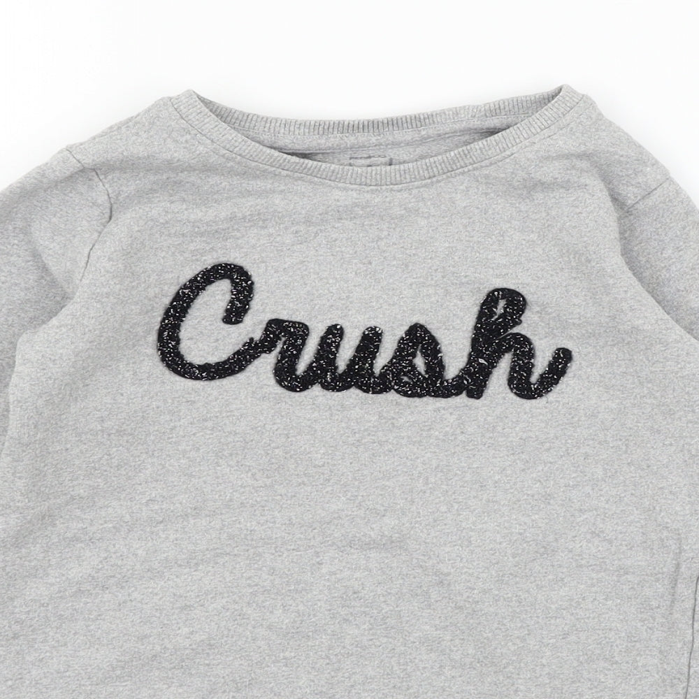 PEP & CO Girls Grey  Jersey Pullover Sweatshirt Size 8-9 Years  - Crush