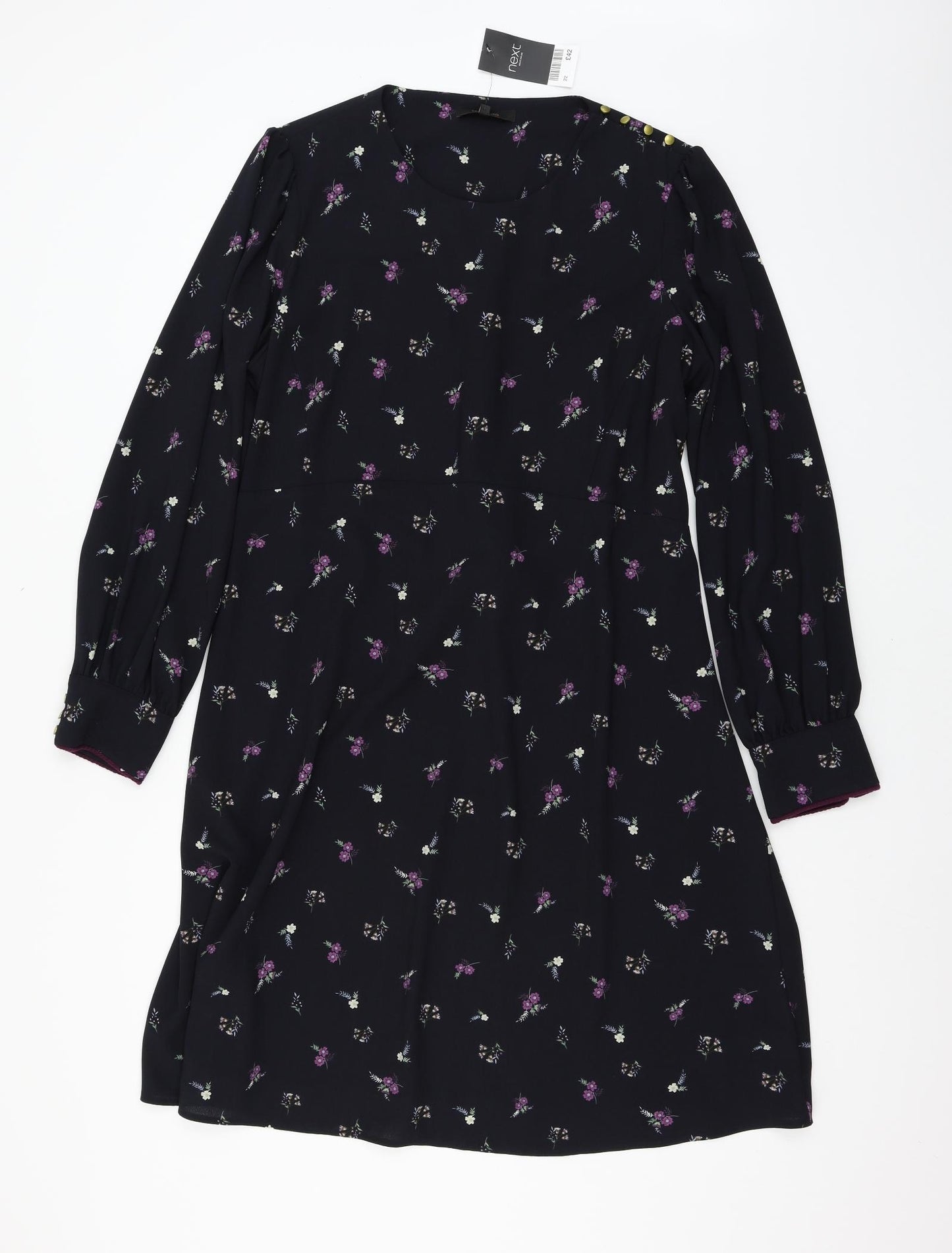 NEXT Womens Blue Floral  A-Line  Size 22