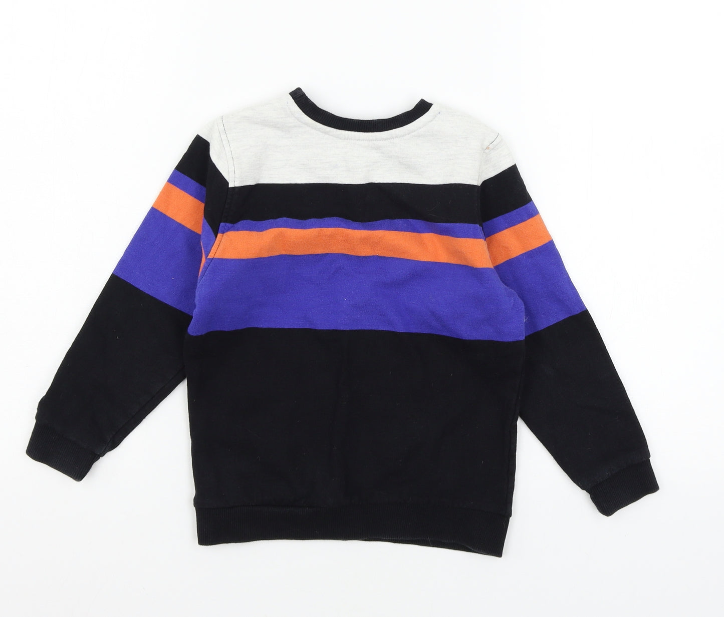 George Boys Black Striped Jersey Pullover Sweatshirt Size 4-5 Years