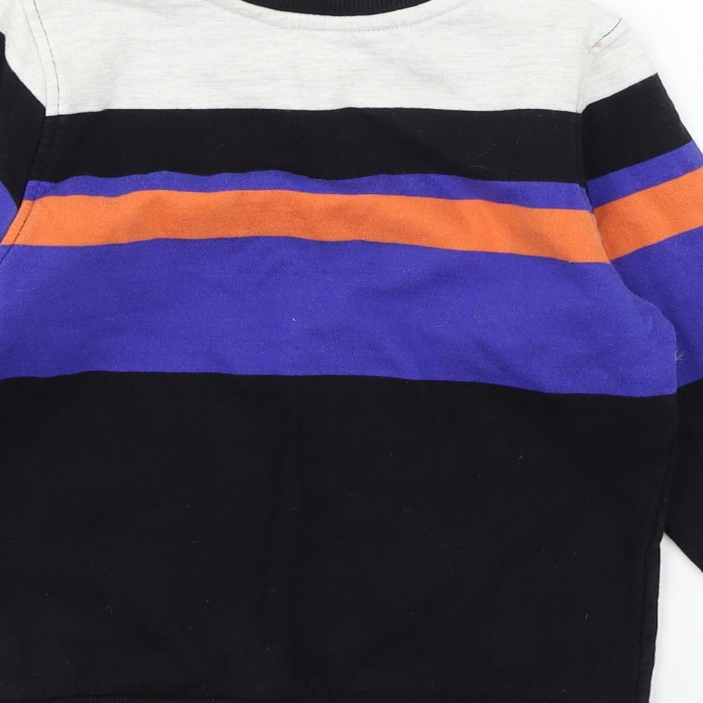 George Boys Black Striped Jersey Pullover Sweatshirt Size 4-5 Years