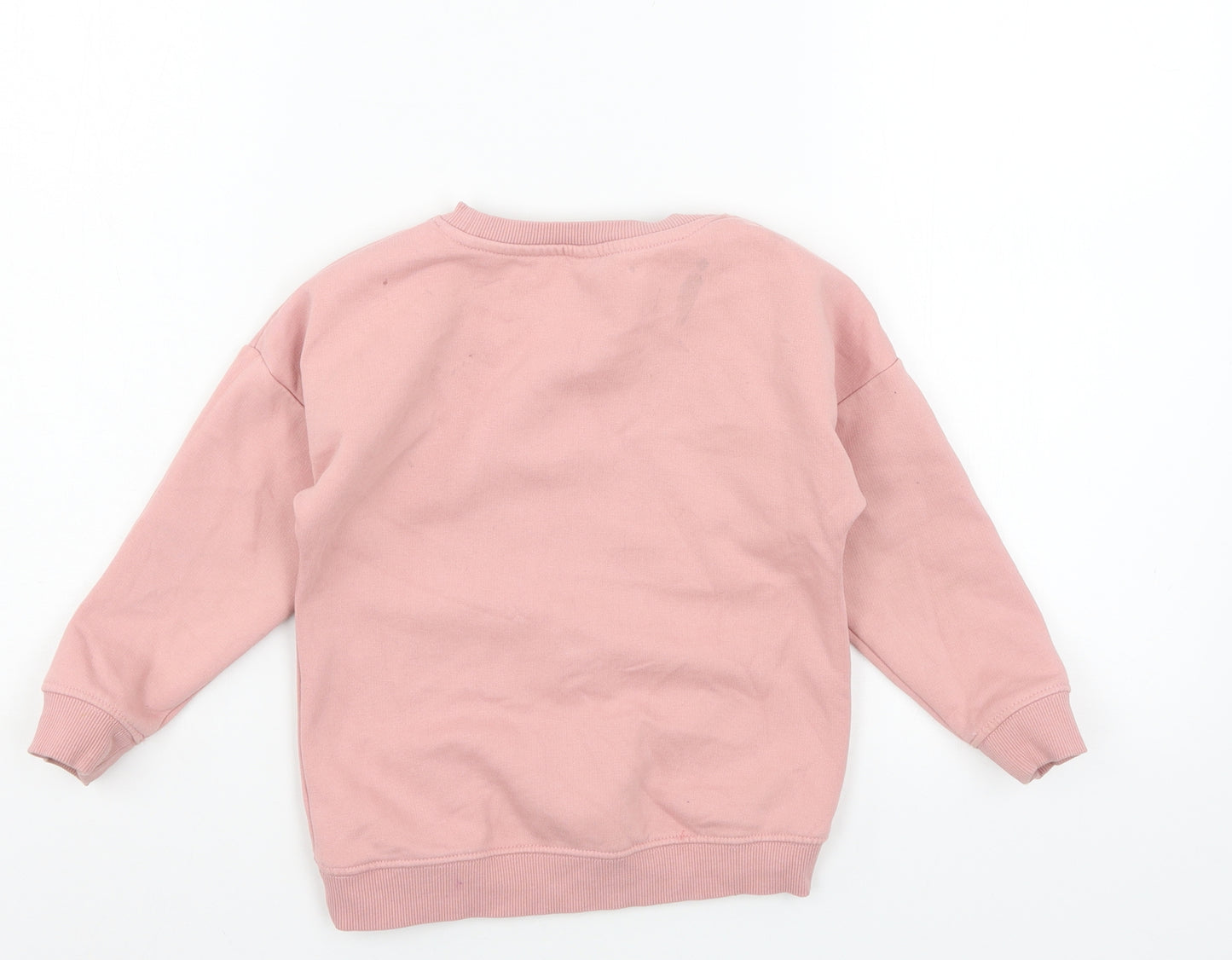 TU Girls Pink  Jersey Pullover Sweatshirt Size 5 Years  - Rudolph