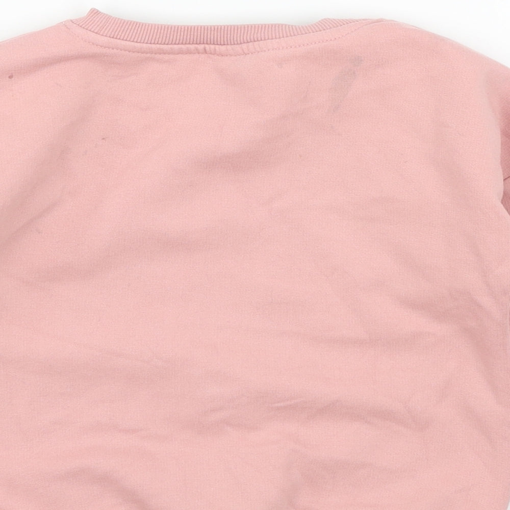 TU Girls Pink  Jersey Pullover Sweatshirt Size 5 Years  - Rudolph