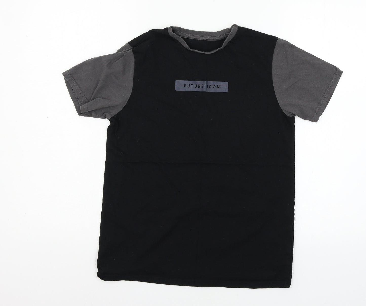 George Boys Black  Jersey Basic T-Shirt Size 12-13 Years  - Future icon