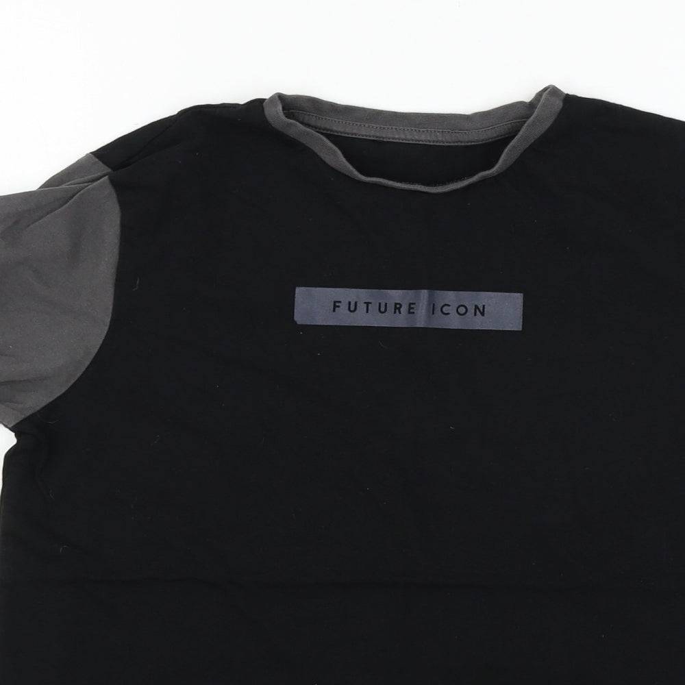 George Boys Black  Jersey Basic T-Shirt Size 12-13 Years  - Future icon