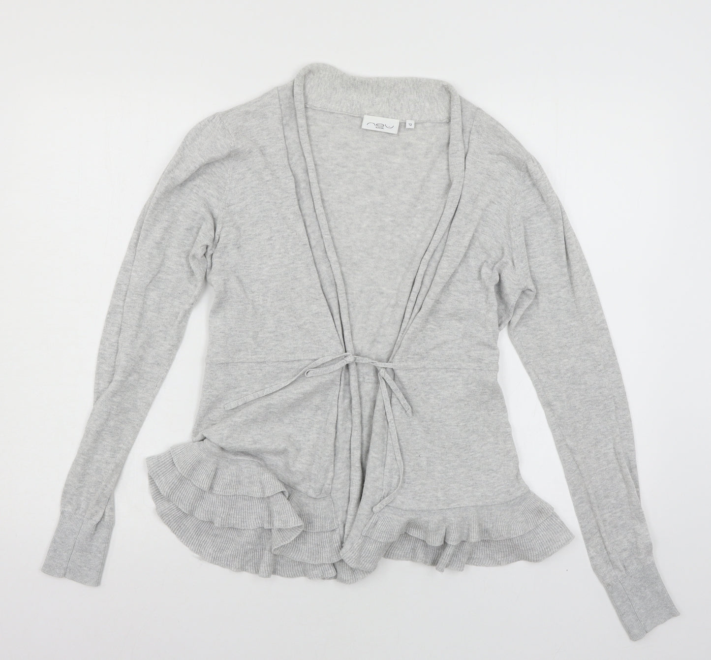 New Look Womens Grey  Knit Cardigan Jumper Size 12