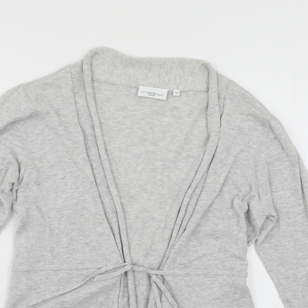 New Look Womens Grey  Knit Cardigan Jumper Size 12