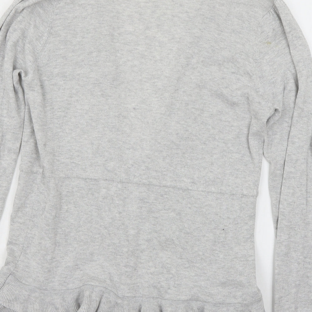 New Look Womens Grey  Knit Cardigan Jumper Size 12