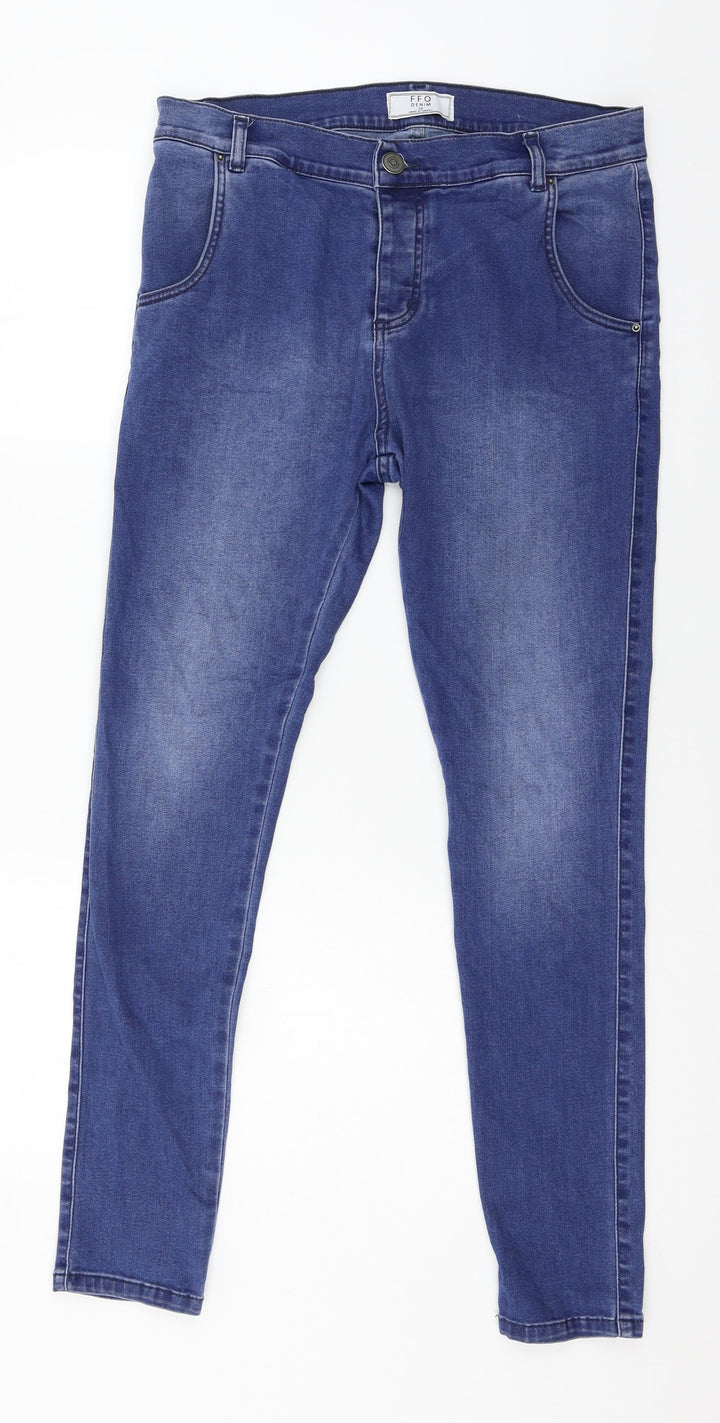 FFO Denim Womens Black Denim Skinny Jeans Size 32 in L28 in