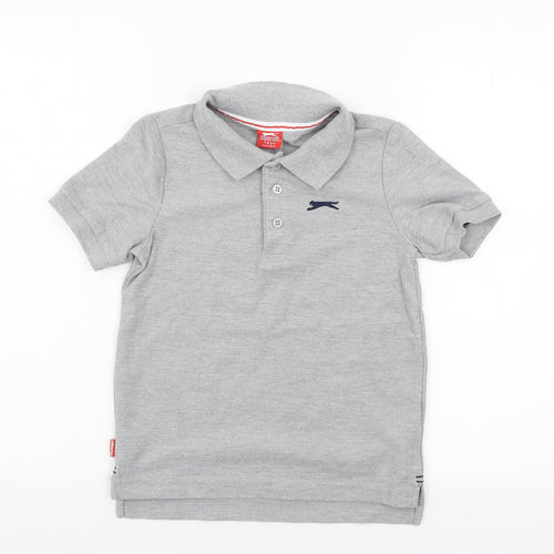 Slazenger Boys Grey  Jersey Basic Polo Size 7-8 Years