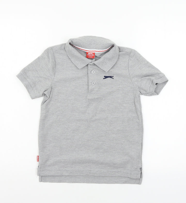 Slazenger Boys Grey  Jersey Basic Polo Size 7-8 Years