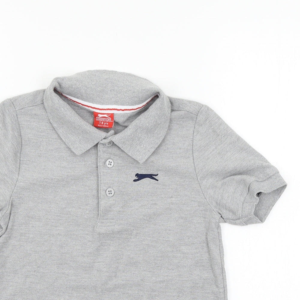 Slazenger Boys Grey  Jersey Basic Polo Size 7-8 Years