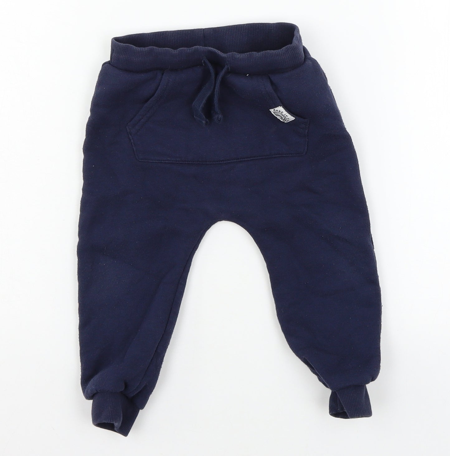 FRED & FLO Boys Blue  Jersey Jogger Trousers Size 12-18 Months