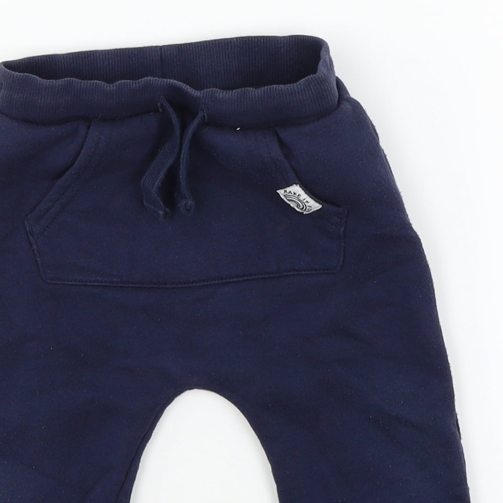FRED & FLO Boys Blue  Jersey Jogger Trousers Size 12-18 Months